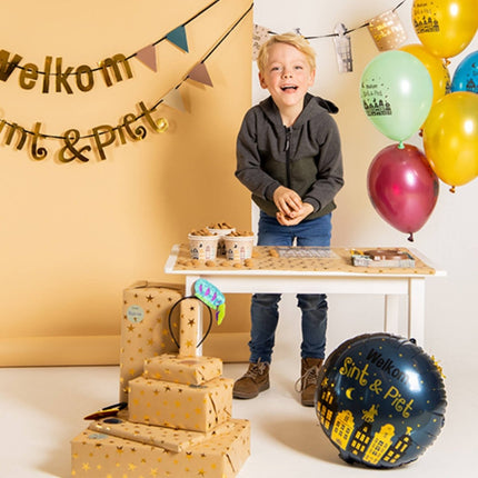 Helium Ballon Welkom Sint En Piet Leeg 45cm van Folat koop je bij Partywinkel