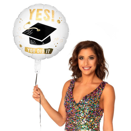 Helium Ballon Yes You Did It Leeg 45cm van Boland koop je bij Partywinkel