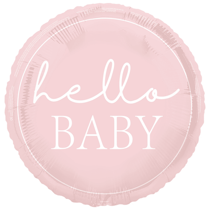 Hello Baby Helium Ballon Roze 45cm van Unique koop je bij Partywinkel