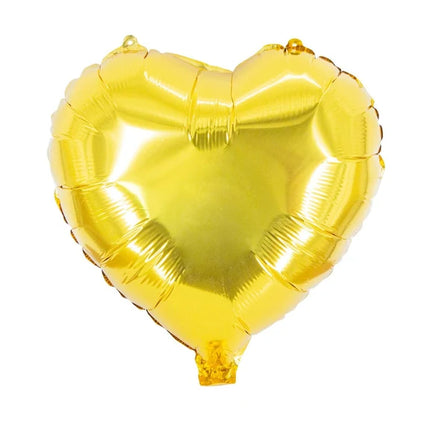 Hjärtformad heliumballong, guldglänsande, tom, 45 cm