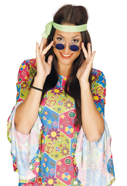 Hippie 60S Bril Blauw 12,5cm van Fiestas Guirca koop je bij Partywinkel