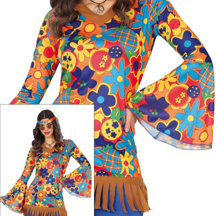 Hippie 60S Kostuum Dames Bloemen 3 delig van Fiestas Guirca koop je bij Partywinkel