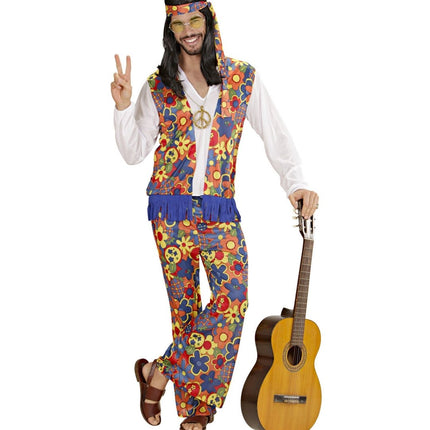 Hippie 60S Kostuum Heren Bloemen van Widmann koop je bij Partywinkel