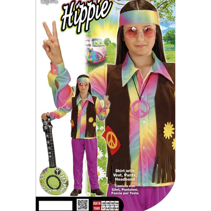 Hippie 60S Kostuum Jongen 4 delig van Widmann koop je bij Partywinkel