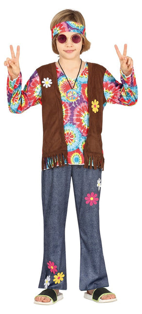 Hippie Kostuum Jongen Bloemen van Fiestas Guirca koop je bij Partywinkel