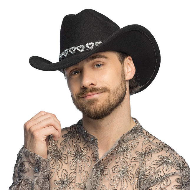 Hoed cowboy Jamie zwart van Boland koop je bij Partywinkel