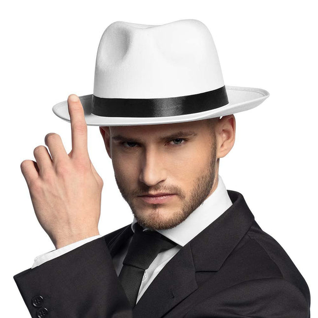 Hoed Maffia Wit 38cm van Boland koop je bij Partywinkel