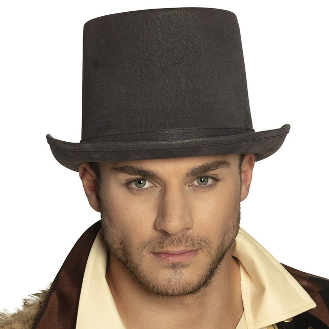 Hoed Steamtopper Grijs van Boland koop je bij Partywinkel