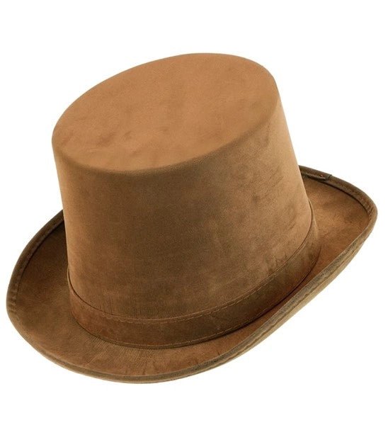 HOGE HOED VINTAGE SUEDE BRUIN 15 CM van Widmann koop je bij Partywinkel