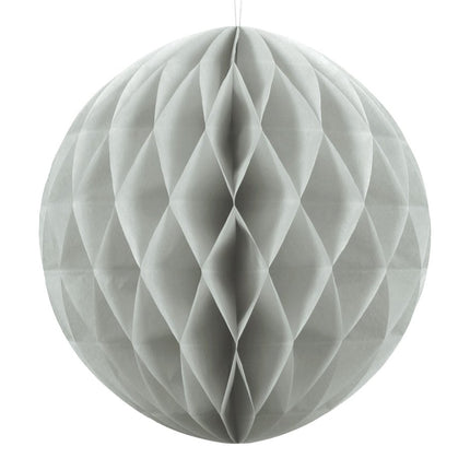 Honeycomb Bal Lichtgrijs 30cm van Partydeco koop je bij Partywinkel