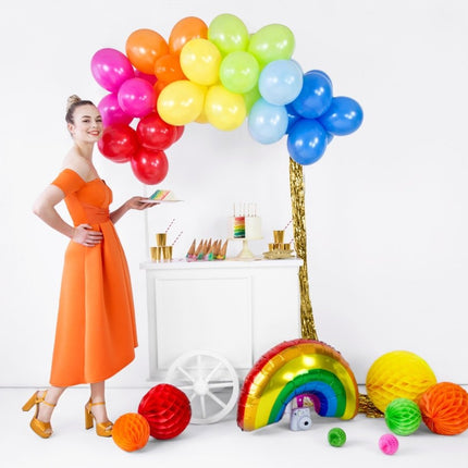 Honeycomb Bal Rood 30cm van Partydeco koop je bij Partywinkel