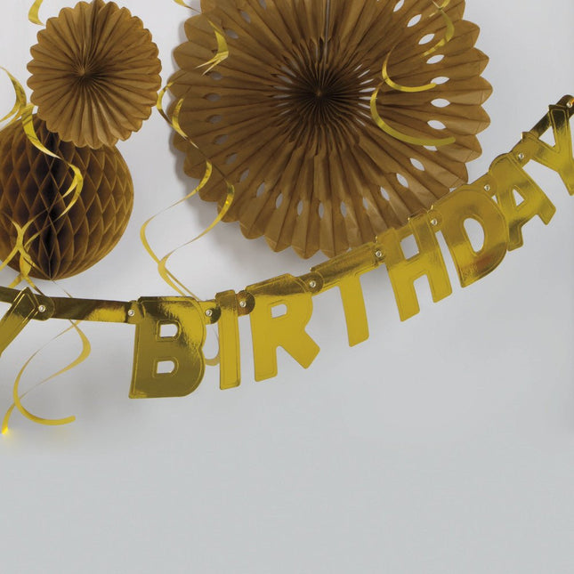 Honeycomb Bol Goud 20cm van Unique koop je bij Partywinkel