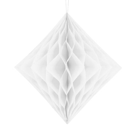 Honeycomb Diamant Wit Helder 30cm van Partydeco koop je bij Partywinkel