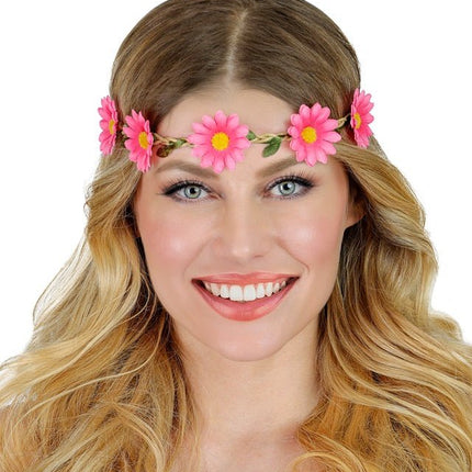 Hoofdband Bloemen Roze van Widmann koop je bij Partywinkel