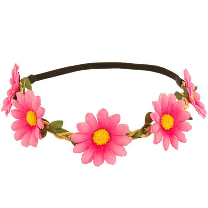 Hoofdband Bloemen Roze van Widmann koop je bij Partywinkel