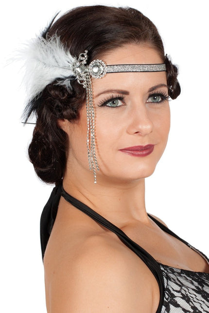 Charleston Hoofdband Wit Zilver van Wilbers & Wilbers koop je bij Partywinkel