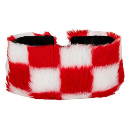Hoofdband Rood Wit Geblokt van PartyXplosion koop je bij Partywinkel