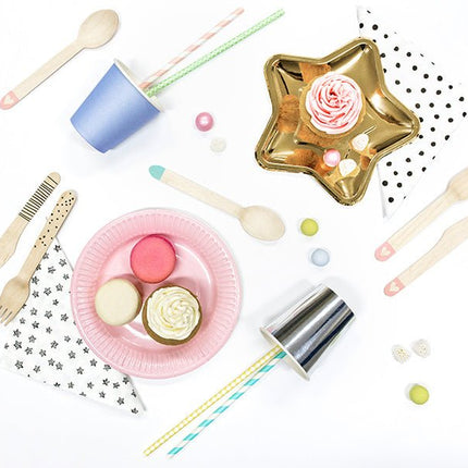 Houten Bestek Zwart 16cm 18 delig van Partydeco koop je bij Partywinkel