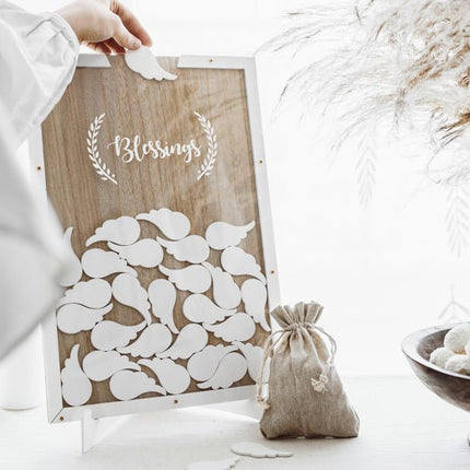 Houten Gastenboek Blessings 39,5cm van Partydeco koop je bij Partywinkel
