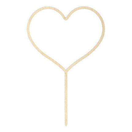Houten Hart Caketopper 23cm van Partydeco koop je bij Partywinkel