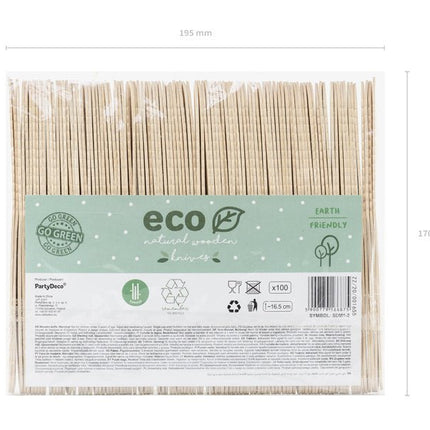 Houten Messen 16,5cm 100st van Partydeco koop je bij Partywinkel