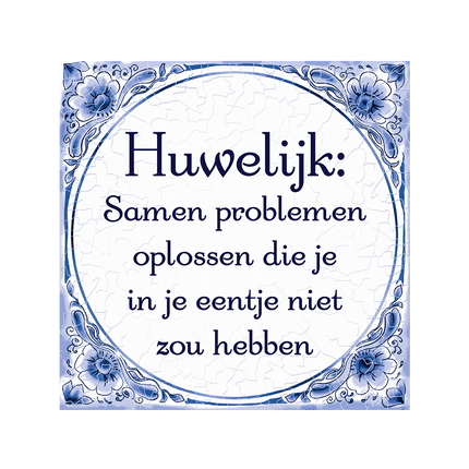 Huwelijk Delftsblauw Tegel van Paper Dreams koop je bij Partywinkel