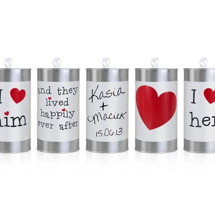 Huwelijksblikken 14cm 5st van Partydeco koop je bij Partywinkel