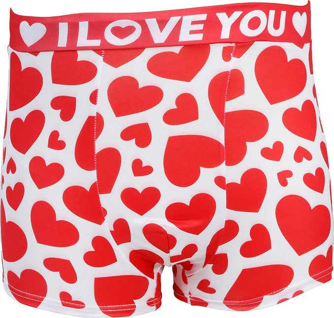 I Love You Onderbroek Rood Wit Hartjes van Fiestas Guirca koop je bij Partywinkel