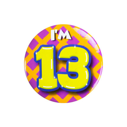 I'm 13 Button 13 Jaar 5,5cm van Paper Dreams koop je bij Partywinkel
