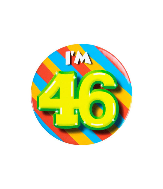 I'm 46 Button 46 Jaar 5,5cm van Paper Dreams koop je bij Partywinkel