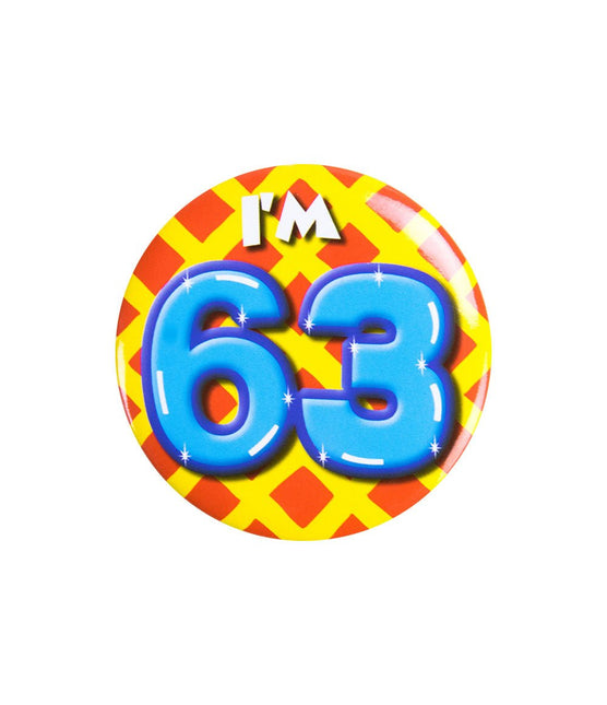 I'm 63 Button 63 Jaar 5,5cm van Paper Dreams koop je bij Partywinkel