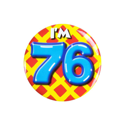 I'm 76 Button 76 Jaar 5,5cm van Paper Dreams koop je bij Partywinkel