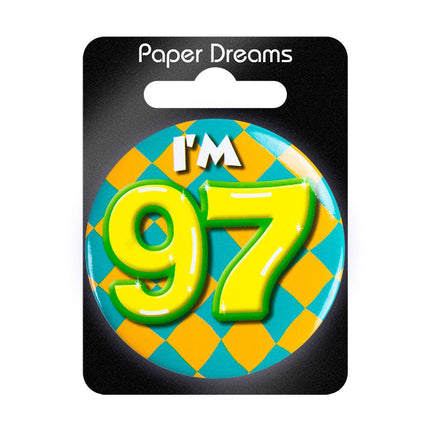 I'm 97 Button 97 Jaar 5,5cm van Paper Dreams koop je bij Partywinkel