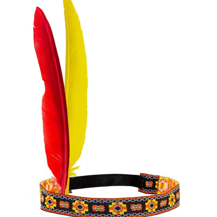 Indiaan Haarband Twee Veren van Widmann koop je bij Partywinkel