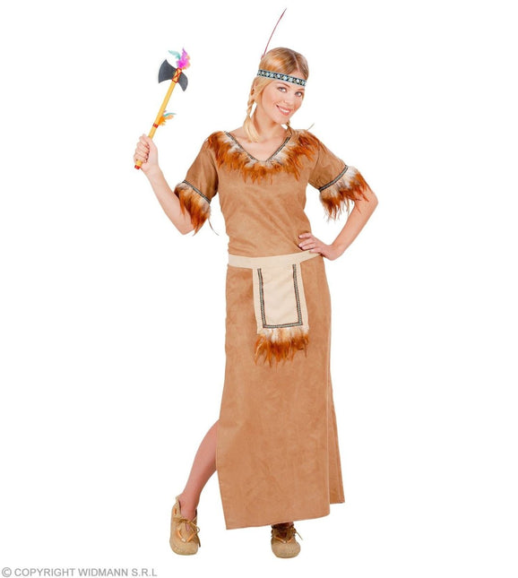 Indiaanse Jurk Bruin Dames van Widmann koop je bij Partywinkel