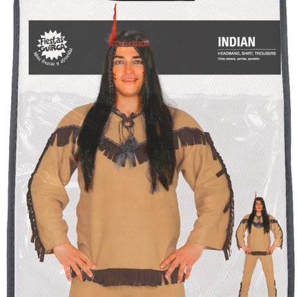 Indianen Kostuum Heren Hoofd 3 delig van Fiestas Guirca koop je bij Partywinkel