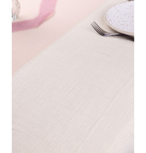 Ivoorkleurige Tafelkleed Katoen 2,4m van CHAKS koop je bij Partywinkel