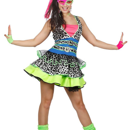 Jaren 80 Jurkje Panterprint van Wilbers & Wilbers koop je bij Partywinkel