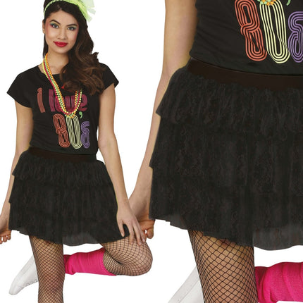 Jaren '80S Rok Zwart van Fiestas Guirca koop je bij Partywinkel