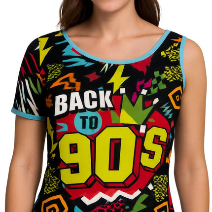 Jaren 90 Shirt Gekleurd Dames van Fiestas Guirca koop je bij Partywinkel