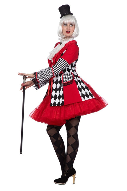 Rood Zwarte Jas Dames Ruiten van Wilbers & Wilbers koop je bij Partywinkel