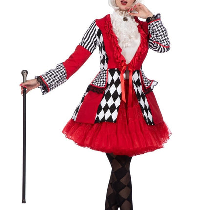 Rood Zwarte Jas Dames Ruiten van Wilbers & Wilbers koop je bij Partywinkel