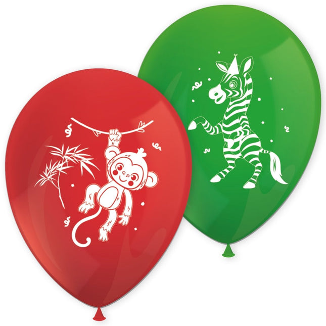 Jungle Dieren Ballonnen 8st van Procos koop je bij Partywinkel