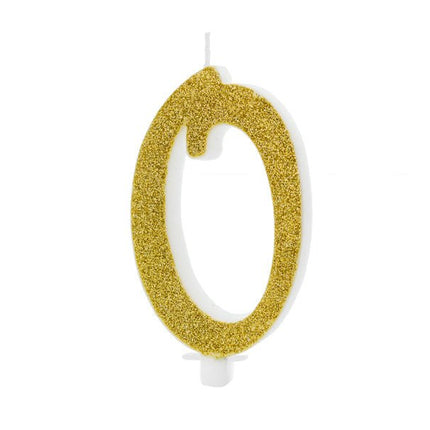 Kaars 0 Jaar Goud 10cm van Partydeco koop je bij Partywinkel