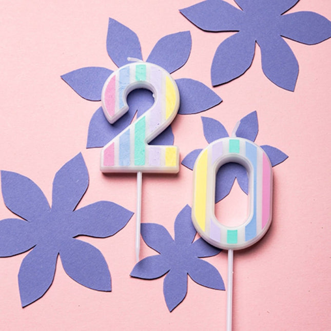 Kaars 0 Jaar Pastel 5cm van Folat koop je bij Partywinkel