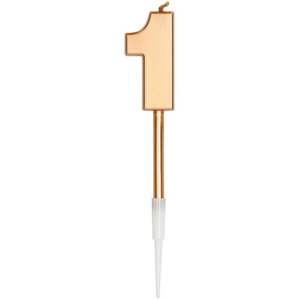 Kaars 1 Jaar Brons Metallic 15cm van Folat koop je bij Partywinkel