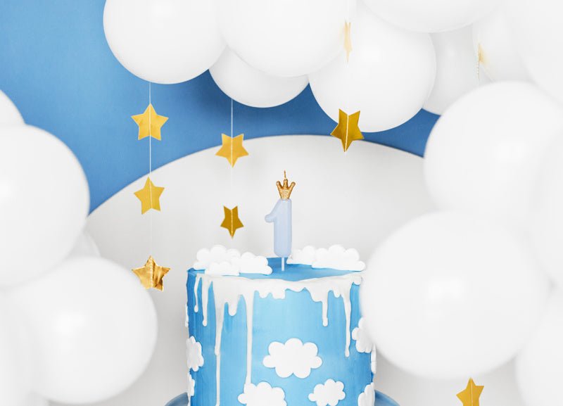 Kaars 1 Jaar Lichtblauw 9,5cm van Partydeco koop je bij Partywinkel