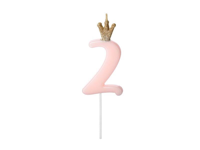 Kaars 2 Jaar Lichtroze 9,5cm van Partydeco koop je bij Partywinkel