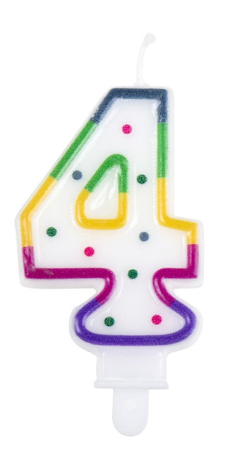 Kaars 4 Jaar 8cm van Boland koop je bij Partywinkel