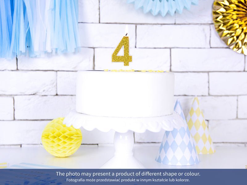 Kaars 5 Jaar Goud 7cm van Partydeco koop je bij Partywinkel